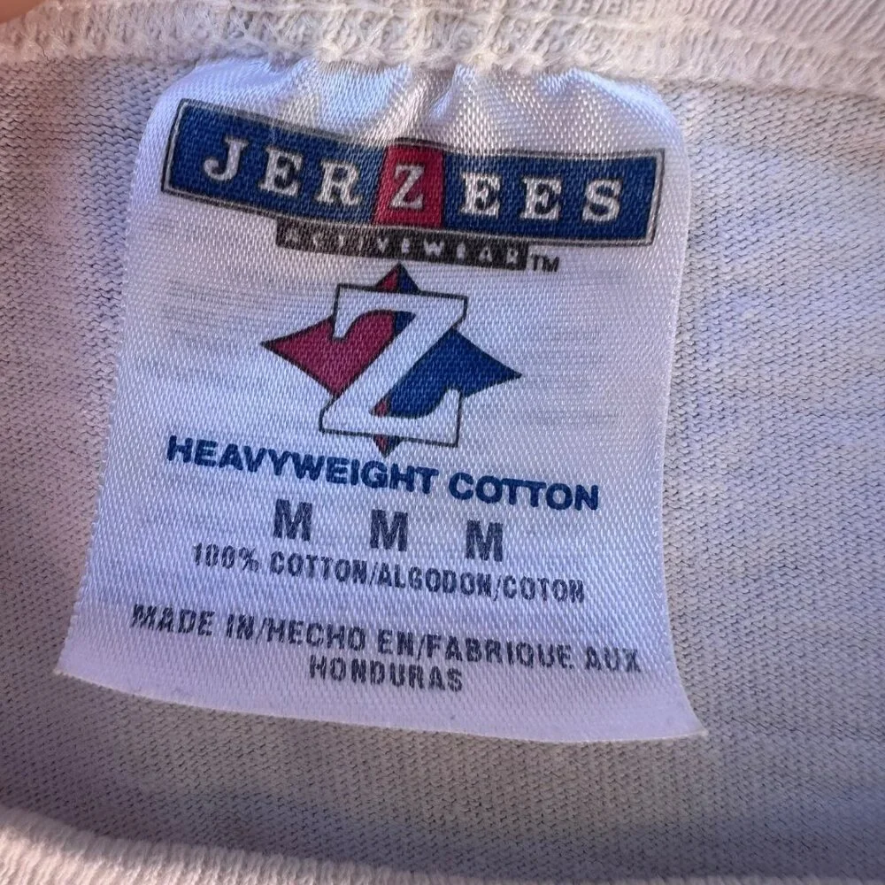 Vintage Jerzees County Of Mariposa Lifeguard Muscle Tank Top White/Red 100% Cott - Picture 2 of 10